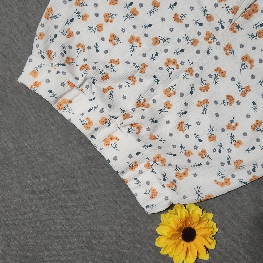 Y2K Ditsy Calico Floral Pointelle Knit Elastic Summer Shorts Bloomers - Picture 5 of 8
